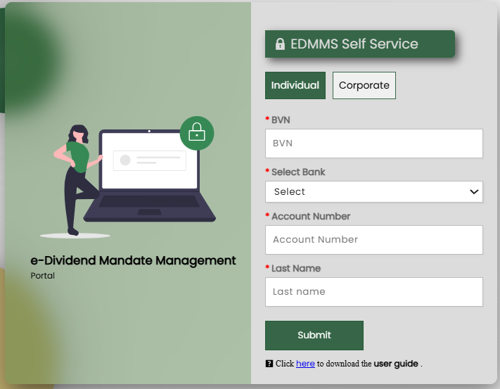 e dividend mandate page